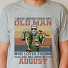 Never Underestimate An Old Man Who Love Fishing - Personalized Unisex T-Shirt