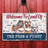 The Free And The Furry - 4th Of July Funny Personalized Pet Rectangle Sign
