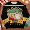 Best Cat Dad Ever, Just Ask Your Cats - Personalized Custom Unisex Ugly Christmas Sweatshirt, Wool Sweatshirt, All-Over-Print Sweatshirt - Gift For Cat Lovers, Pet Lovers, Christmas Gift