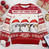 Best Cat Dad Ever - Personalized Custom Unisex Ugly Christmas Sweatshirt, Wool Sweatshirt, All-Over-Print Sweatshirt - Gift For Cat Lovers, Pet Lovers, Christmas Gift