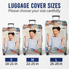 Custom Photo The Sky Is Calling - Travel Personalized Custom Luggage Cover - Holiday Vacation Gift, Gift For Adventure Travel Lovers