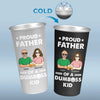 Dear Dad Great Job We're Awesome - Family Personalized Custom Aluminum Changing Color Cup - Father's Day, Gift For Dad, Grandpa