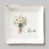 Flowers Don’t Tell They Show - Bestie Personalized Custom Jewelry Dish - Gift For Best Friends, BFF, Sisters