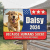 Custom Photo Paws At The Polls - Dog & Cat Personalized Custom Home Decor Metal Sign - House Warming Gift For Pet Owners, Pet Lovers