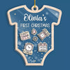 First Christmas - Family Personalized Custom 3 Layers Shaker Ornament - Christmas Gift For Baby Kids, Newborn Baby