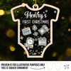 First Christmas - Family Personalized Custom 3 Layers Shaker Ornament - Christmas Gift For Baby Kids, Newborn Baby