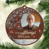 Custom Photo Greatly Loved, Deeply Missed - Memorial Personalized Custom Leather Ornament - Christmas Gift, Sympathy Gift For Family Members