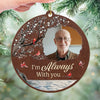 Custom Photo Greatly Loved, Deeply Missed - Memorial Personalized Custom Leather Ornament - Christmas Gift, Sympathy Gift For Family Members
