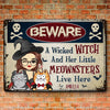 Warning To Trespassers On Witches' Property - Cat Personalized Custom Home Decor Metal Sign - House Warming Gift, Halloween Gift For Pet Owners, Pet Lovers