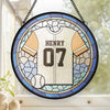 Gear Up And Hit The Field With Confidence - Personalized Custom Stained Glass Window Hanging Suncatcher - Gift For Sport Lovers, Sport Players