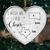 I Wish We Lived Closer - Bestie Personalized Custom Ornament - Metal Custom Shaped - Christmas Gift For Best Friends, BFF, Sisters