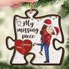 Loving You Is Easy - Couple Personalized Custom Shaped 2 Layered Wood Christmas Ornament - Christmas Gift For Husband Wife, Anniversary