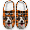 Custom Photo Paw-some Halloween - Dog & Cat Personalized Custom Fluffy Slippers - Halloween Gift For Pet Owners, Pet Lovers