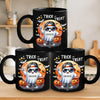 Too Cool To Be Spooky - Family Personalized Custom Black Mug - Halloween Gift For Family Members