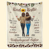 Because Of You I Laugh A Little Harder - Bestie Personalized Custom Blanket - Gift For Best Friends, BFF, Sisters