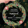 Our First Christmas Married - Couple Personalized Custom Ornament - Acrylic Custom Shaped - Christmas Gift For Husband Wife, Anniversary, First Christmas