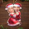 Custom Photo Tis The Season To Be Merry - Couple Personalized Custom Ornament - Acrylic Custom Shaped - Christmas Gift For Husband Wife, Anniversary