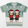 Friends Forever - Bestie Personalized Custom All Over Print Adult Short Sleeve Sweater - Christmas Gift For Best Friends, BFF, Sisters