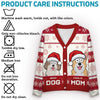 Wishing You A Furry Merry Christmas - Dog & Cat Personalized Custom Ugly Christmas Cardigan - Christmas Gift For Pet Owners, Pet Lovers