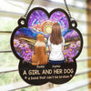 Where There Is Love, There Is No Goodbye - Memorial Personalized Window Hanging Suncatcher Ornament - Sympathy Gift For Pet Owners, Pet Lovers