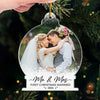Custom Photo Falling In Love With You More Each Christmas - Couple Personalized Custom Ornament - Acrylic Custom Shaped - Christmas Gift For Husband Wife, Anniversary, First Christmas