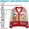 Furry Cuddles Make The Season Bright - Dog & Cat Personalized Custom Ugly Christmas Cardigan - Christmas Gift For Pet Owners, Pet Lovers