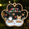 Happy Pawlidays - Dog & Cat Personalized Custom 3 Layers Shaker Ornament - Christmas Gift For Pet Owners, Pet Lovers