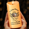 Custom Photo Loved, Remembered, And Cherished - Memorial Personalized Custom LED Candle - Sympathy Gift, Christmas Gift For Family Members