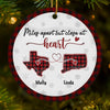 Friendship Is The Thread That Connects Our Hearts - Bestie Personalized Custom 3D Inflated Effect Printed Ornament - Ceramic Round Shaped - Christmas Gift For Best Friends, BFF, Sisters