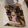 Just A Girl Enchanted By Stories- Personalized Custom Blanket - Gift For Book Lovers