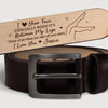 A Reminder Of Us In Every Gesture - Couple Personalized Custom Engraved Leather Belt - Gift For Husband Wife, Anniversary
