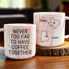 Never Too Far To Have Coffee Together - Bestie Personalized Custom Marble Mug - Gift For Best Friends, BFF, Sisters