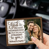 Custom Photo God Blessed The Road That Led Me To You - Couple Personalized Custom Car Visor Clip - Gift For Husband Wife, Anniversary