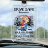 Take Care On The Road, You Mean The World To Me - Couple Personalized Custom Car Ornament - Acrylic Custom Shaped - Gift For Husband Wife, Anniversary