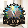 A Couple That Laughs Together, Stays Together - Couple Personalized Window Hanging Suncatcher Ornament - Gift For Husband Wife, Anniversary