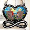 Forever Love - Couple Personalized Window Hanging Suncatcher Ornament - Gift For Husband Wife, Anniversary