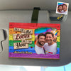 Custom Photo My Happy Place Is Wherever You Are - Couple Personalized Custom Car Visor Clip - Gift For Husband Wife, Anniversary, LGBTQ+
