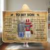 Lace Up, Show Up, Never Give Up - Family Personalized Custom Snuggle Blanket, Hoodie Blanket - Gift For Family Members, Sport Lovers, Sport Players