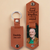 Custom Photo Always Loves, Never Forgotten, Forever Missed - Memorial Personalized Custom Engraved Leather Keychain - Sympathy Gift For Family Members