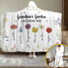 Grandma's Favorite Garden - Family Personalized Custom Snuggle Blanket, Hoodie Blanket - Gift For Mom, Grandma