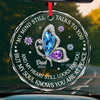 Remembered With Love - Memorial Personalized Custom Round Glass Ornament Car Hanger - Sympathy Gift For Family Members