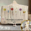 A Garden Of Love Grows In A Grandmother's Heart - Family Personalized Custom Snuggle Blanket, Hoodie Blanket - Gift For Mom, Grandma