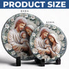 Faith, Hope, And Love - Family Personalized Custom 3D Effect Printed Round Shaped Stone With Stand - Gift For Family Members