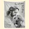 Custom Photo Welcome Home - Memorial Personalized Custom Blanket - Sympathy Gift For Pet Owners, Pet Lovers