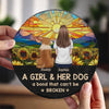 Just A Girl And Her Dog, A Bond That Can't Be Broken - Memorial Personalized Custom Round Shaped Stone With Stand - Sympathy Gift For Pet Owners, Pet Lovers
