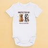 Protected By Paws And A Wagging Tail - Dog Personalized Custom Baby Onesie - Baby Shower Gift, Gift For Pet Owners, Pet Lovers