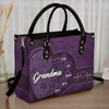 Grandmothers Are The Roots Of A Family Tree - Family Personalized Custom Leather Handbag - Gift For Mom, Grandma
