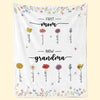 First Mom Now Grandma - Family Personalized Custom Blanket - Gift For Mom, Grandma