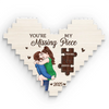 You're My Missing Piece - Couple Personalized Custom Heart Shaped Building Brick Blocks - Gift For Husband Wife, Anniversary