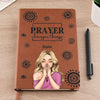 Prayer Changes Things - Family Personalized Custom Leather Journal - Gift For Yourself, Best Friends, Siblings, Family Members